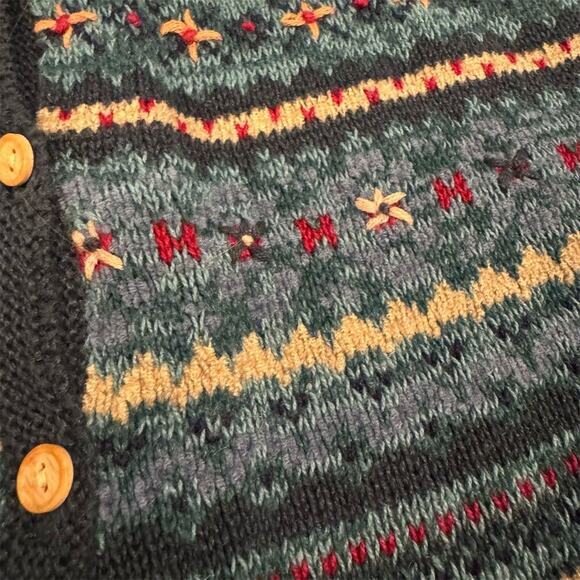 VTG Sweater Vest 22W 3D Textured Cottage Core Grandma White Stag Holidays FLAWS - Picture 9 of 12